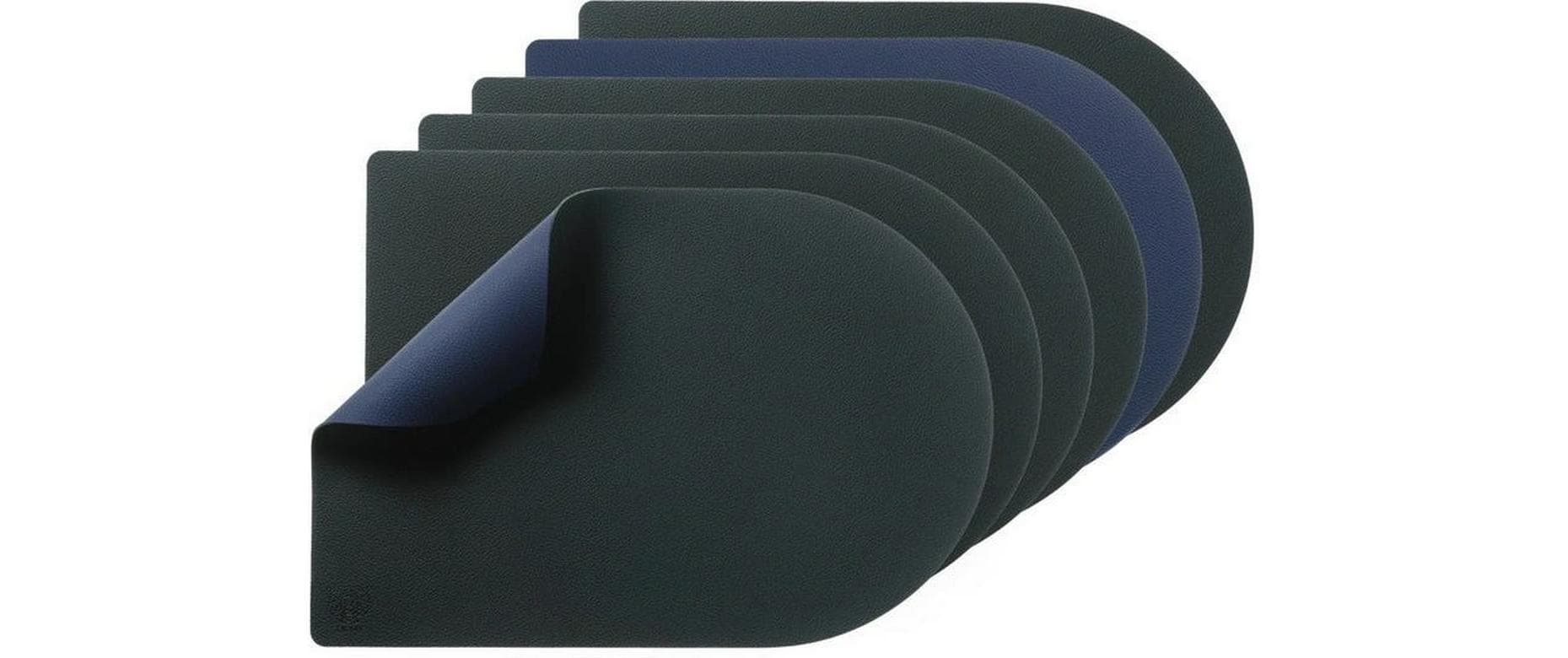 Björn Tischset – 30×44,5 cm, 6er-Set, Leder/Naturkautschuk/PVC, Blau/Grau