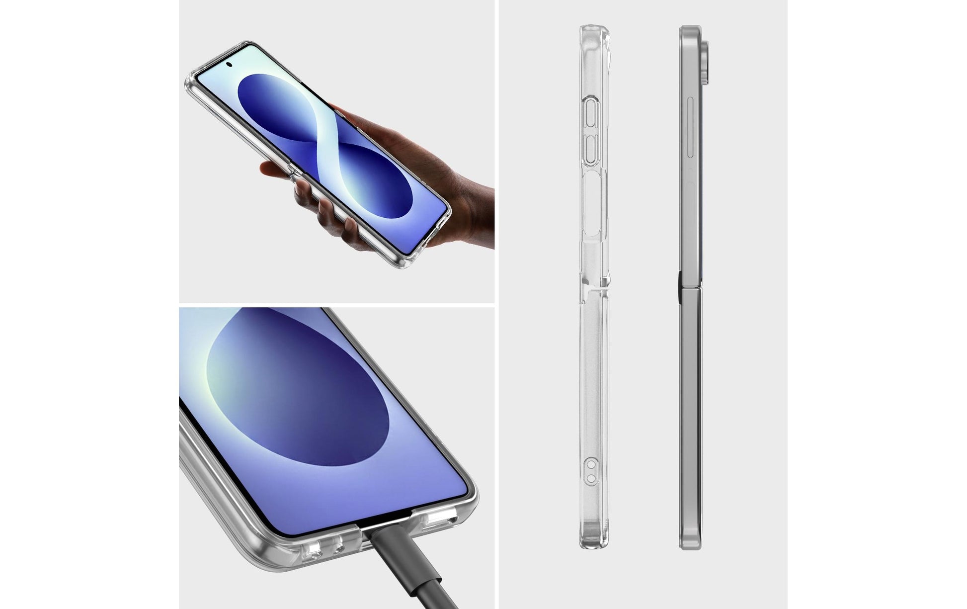 4smarts 360° Premium Schutz Set – Backcover – für Samsung Galaxy Z Flip8, PC, Transparent
