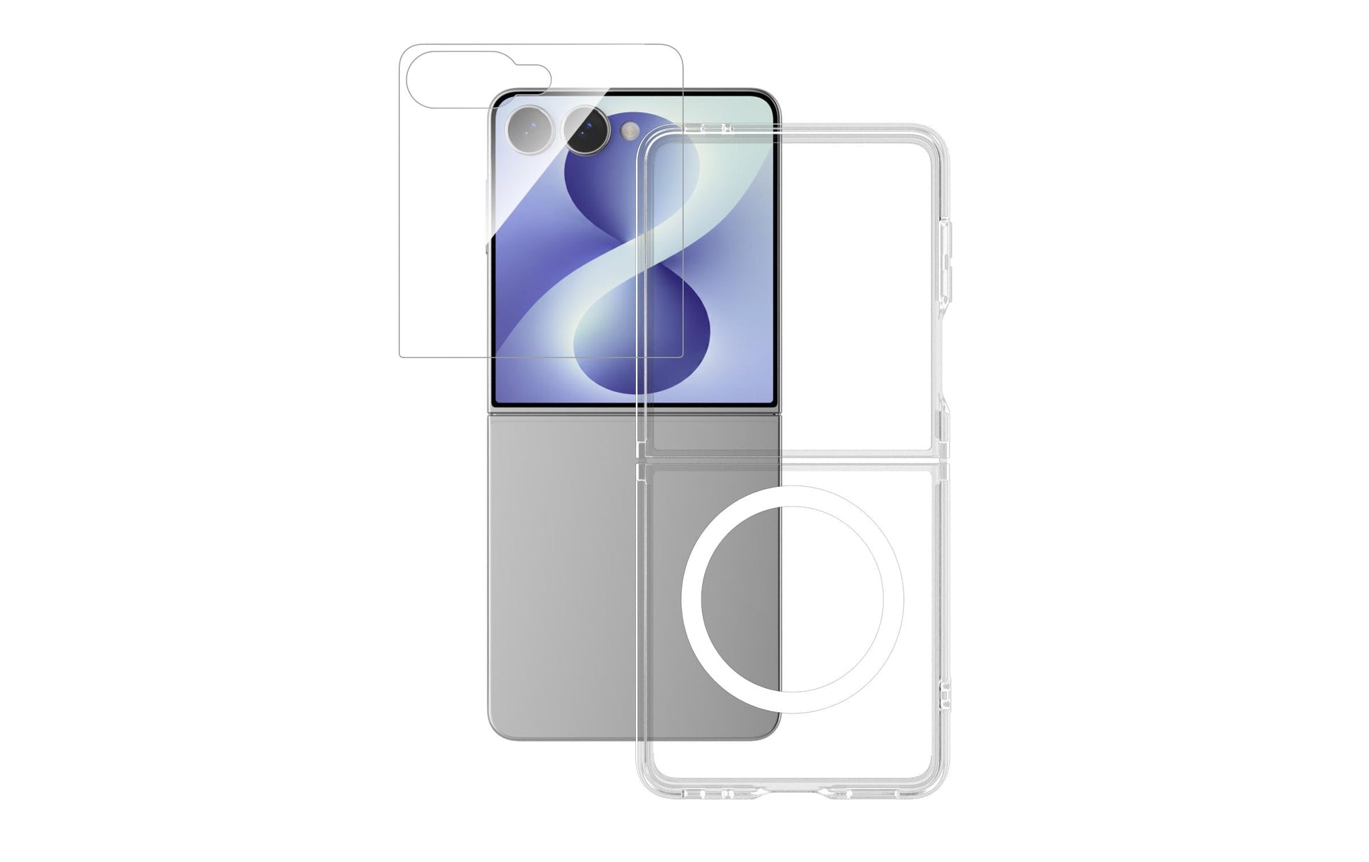 4smarts 360° Premium Schutz Set – Backcover – für Samsung Galaxy Z Flip8, PC, Transparent