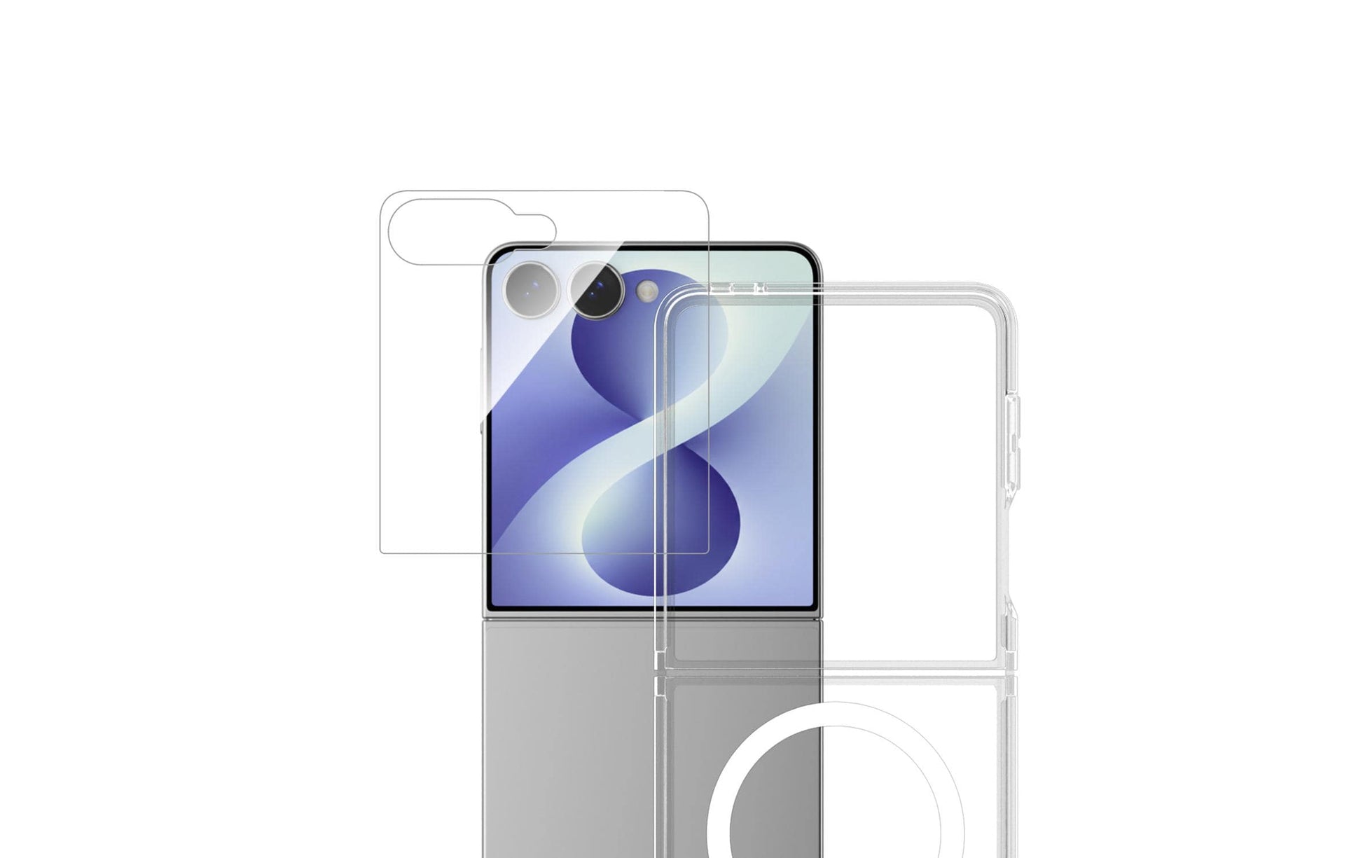4smarts 360° Premium Schutz Set – Backcover – für Samsung Galaxy Z Flip8, PC, Transparent