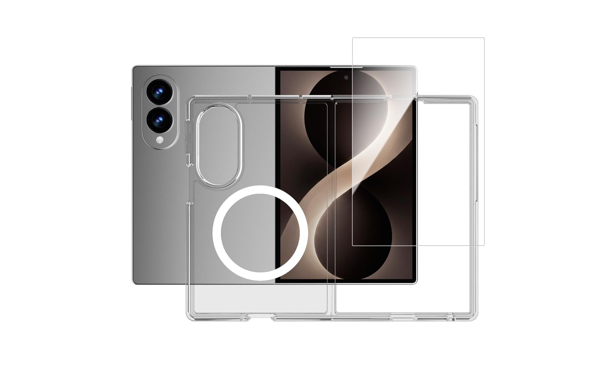 4smarts 360° Premium Schutz Set – Backcover – für Samsung Galaxy Z Fold8, PC, Transparent