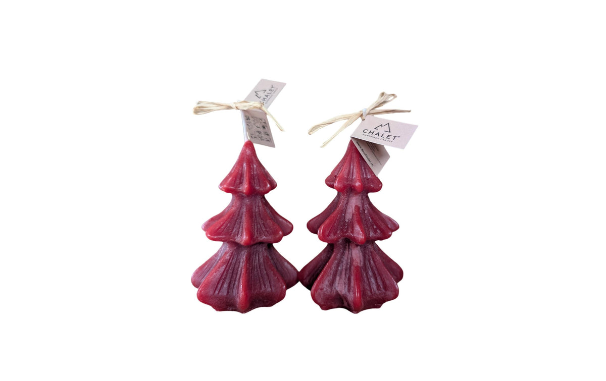 Chalet Weihnachtskerze – Ø 8 × 11,5 cm – rot