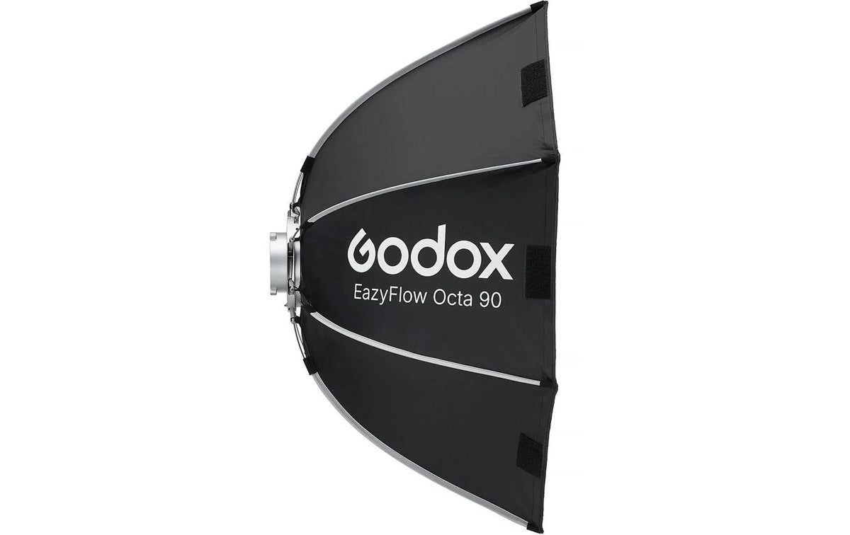Godox EazyFlow Octa90 Softbox – Achteck, 900 mm – für Bowens-Mount (wechselbare Anschlüsse) – Schwarz