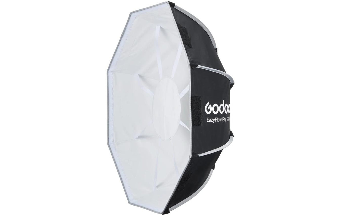 Godox EazyFlow Bty65 Reflektor – Ø 650 mm, rund, faltbar, Bowens-Mount – für Bowens-Anschluss – schwarz/weiss