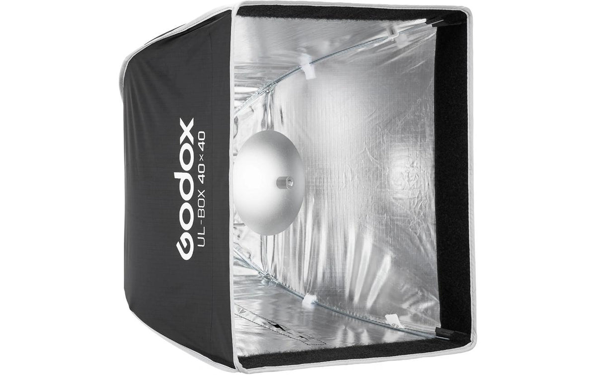 Godox UL-BOX-40 Softbox – 400 × 400 × 335 mm – Bowens-Anschluss, für Godox, Profoto und andere – Schwarz