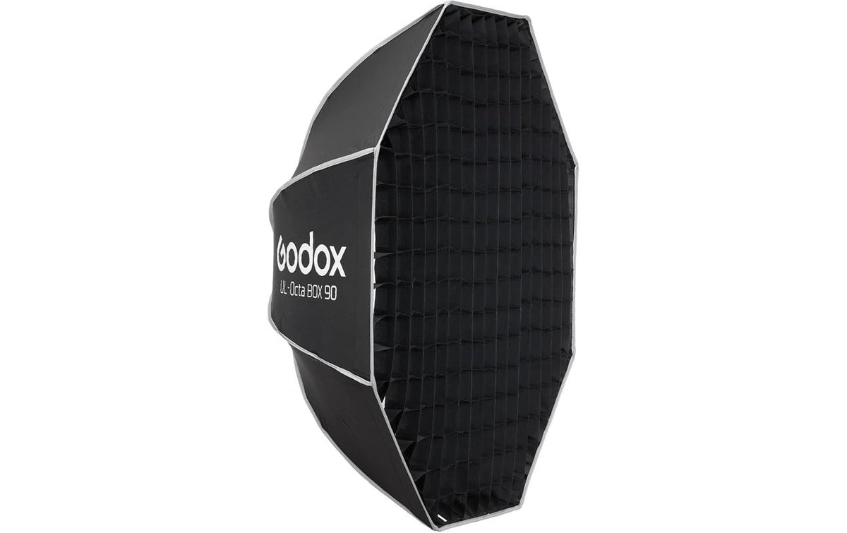 Godox UL-BOX-Octa-90 Octa-Softbox – Ø 900 mm, Bowens-Anschluss – für Godox, Profoto – Schwarz/Silber