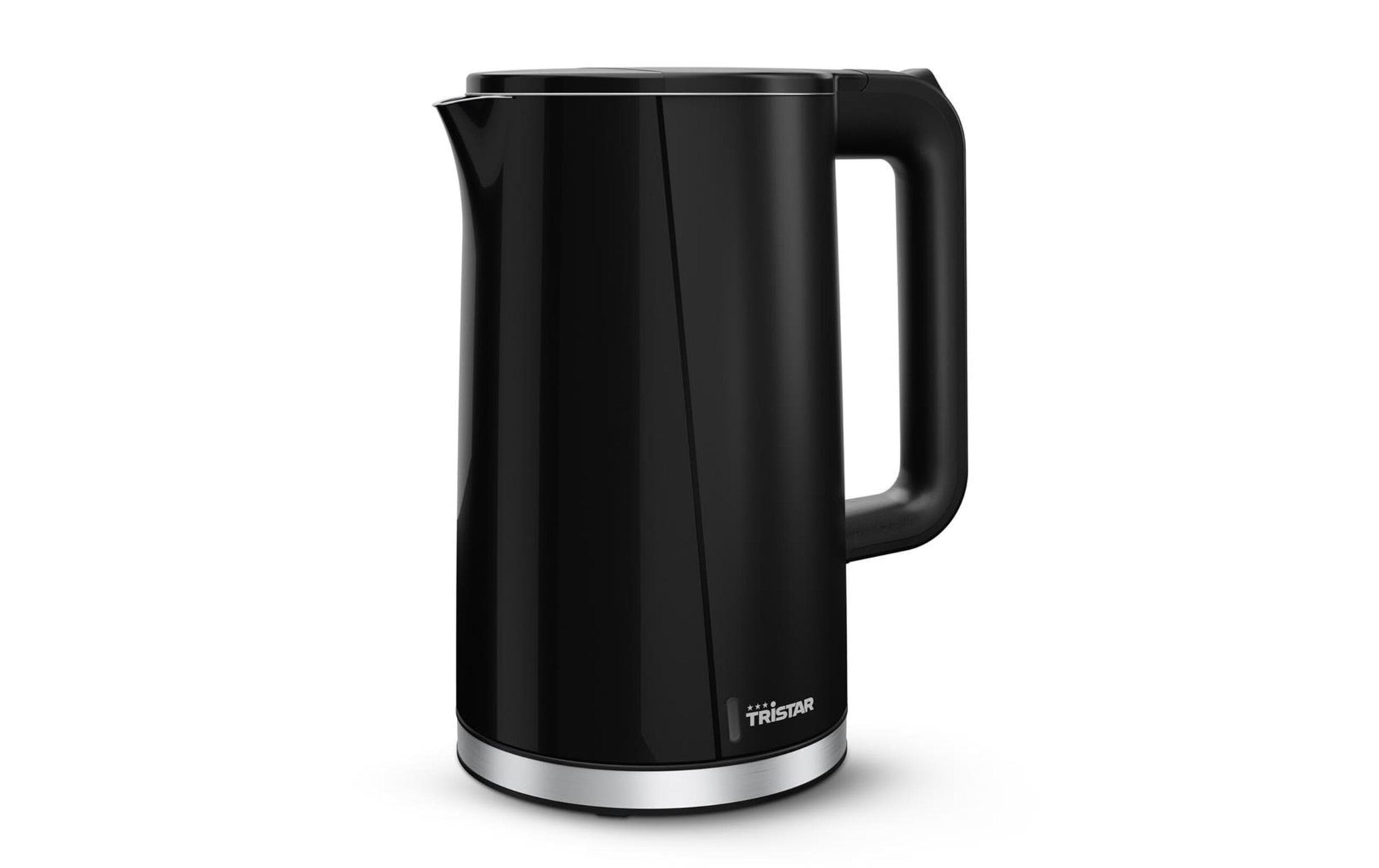 Tristar Wasserkocher Cool Touch WK-3407 – 1,7 l, Edelstahl, Kunststoff, 2200 W, Schwarz, 360°-Sockel