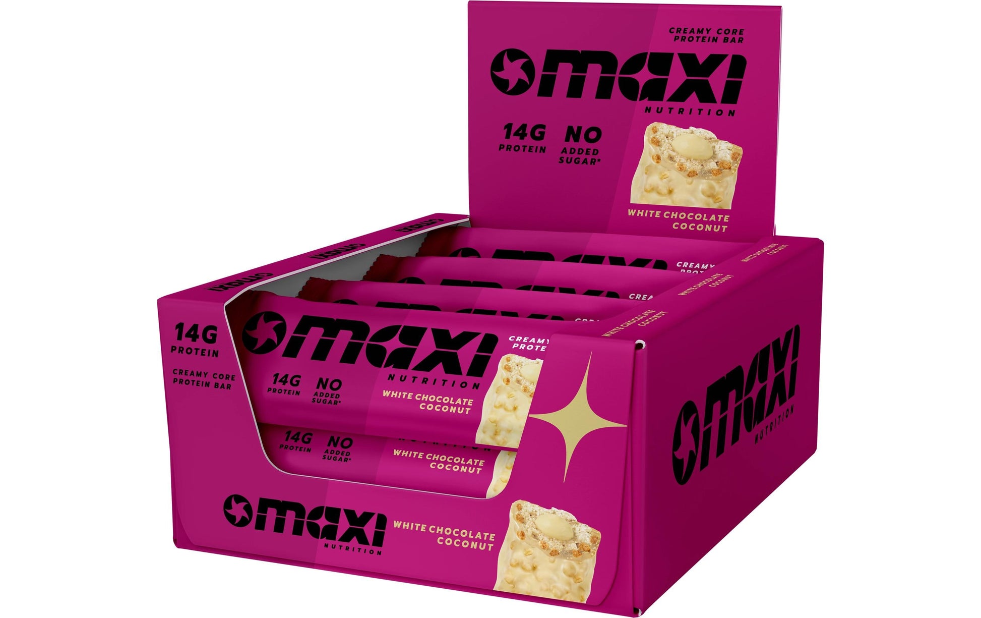 Maxi Nutrition Creamy Core Protein-Riegel – Weisse Schokolade & Kokos – 12 × 45 g