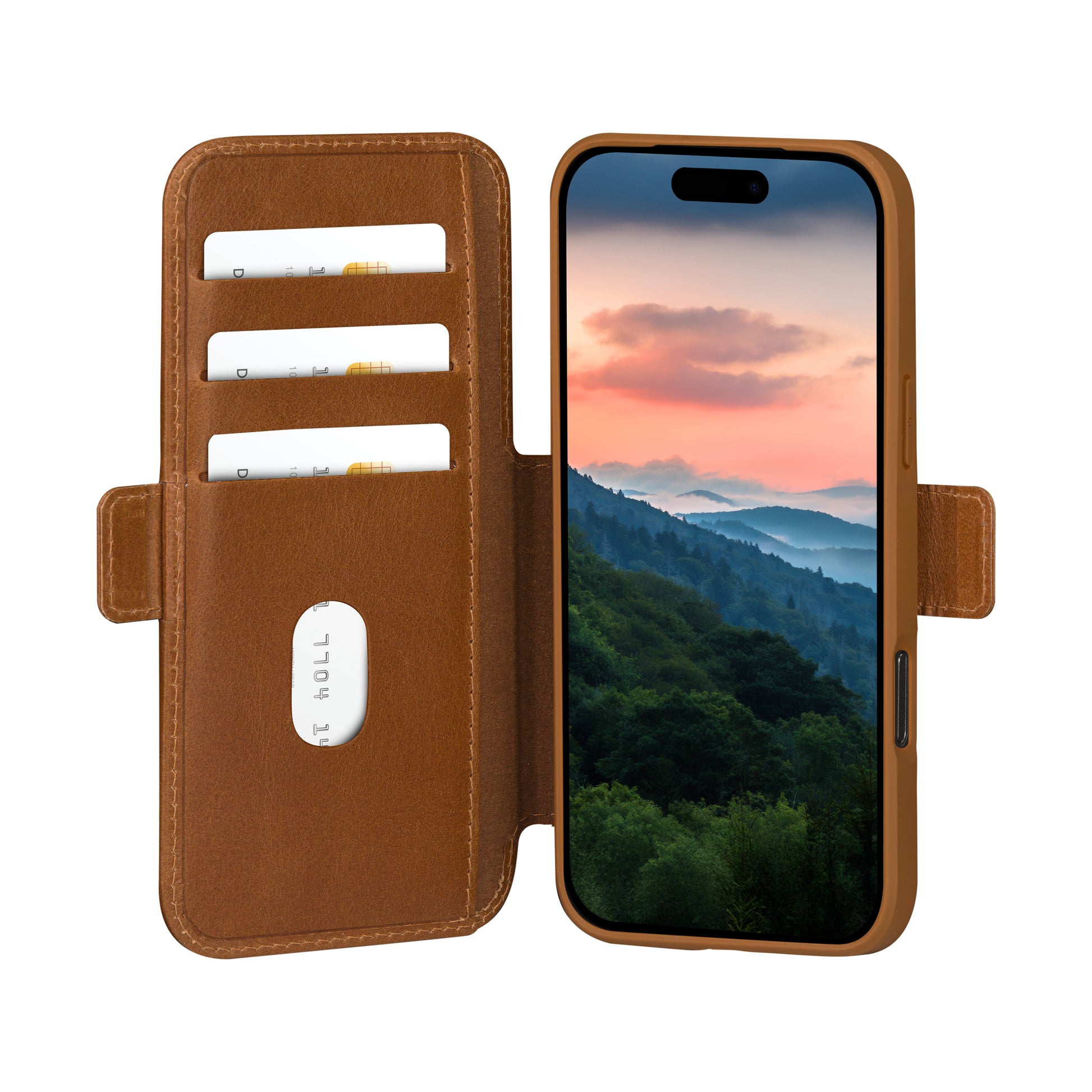 dbramante1928 Copenhagen Wallethülle – für Apple iPhone 17 Pro, mit Ständer, 3 Kartenfächer, Leder, Beige