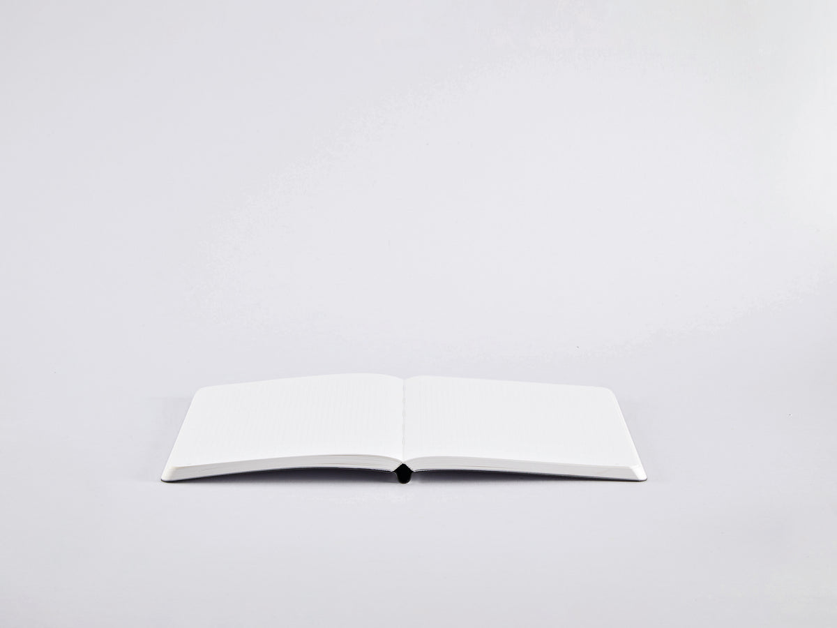 Nuuna Notizbuch – 135 × 200 mm – punktiert – 176 Seiten – 120 g/m² – Fadenheftung, nummerierte Seiten, silber