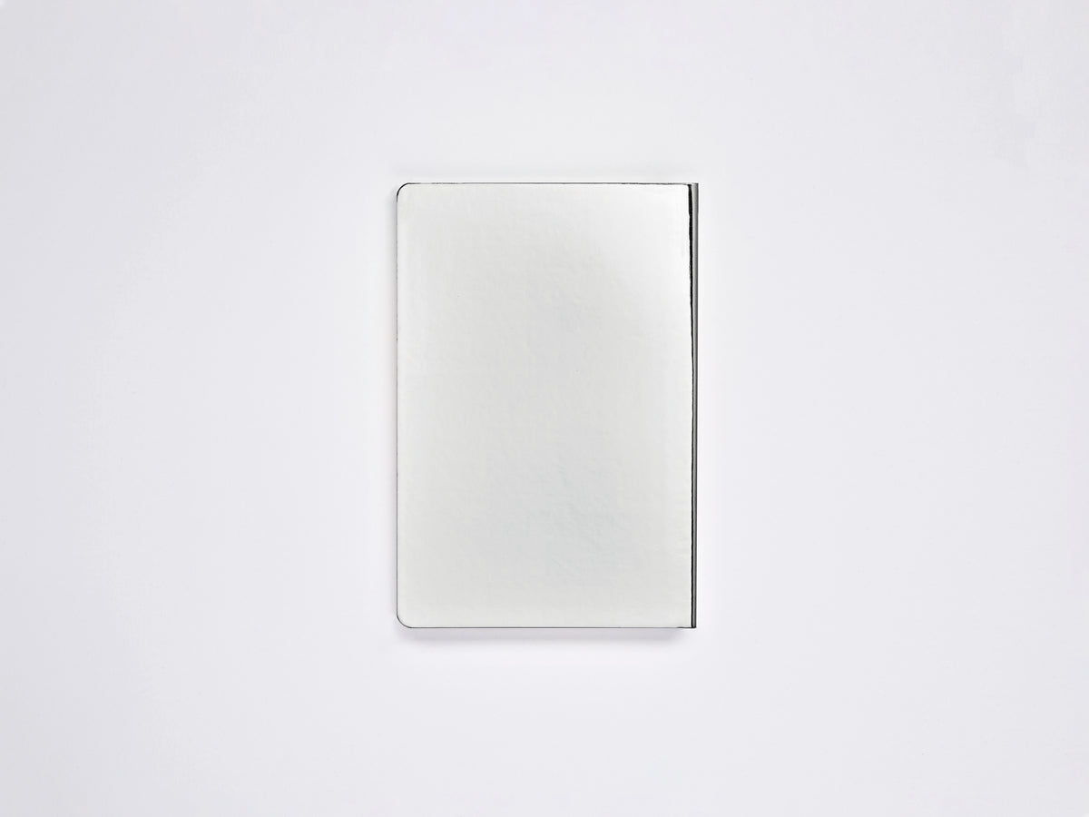 Nuuna Notizbuch – 135 × 200 mm – punktiert – 176 Seiten – 120 g/m² – Fadenheftung, nummerierte Seiten, silber