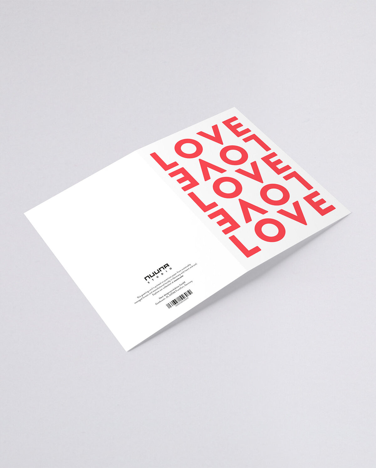 Nuuna Grusskarte – A5, mit Couvert, LOVE, mehrfarbig – 1 Stk