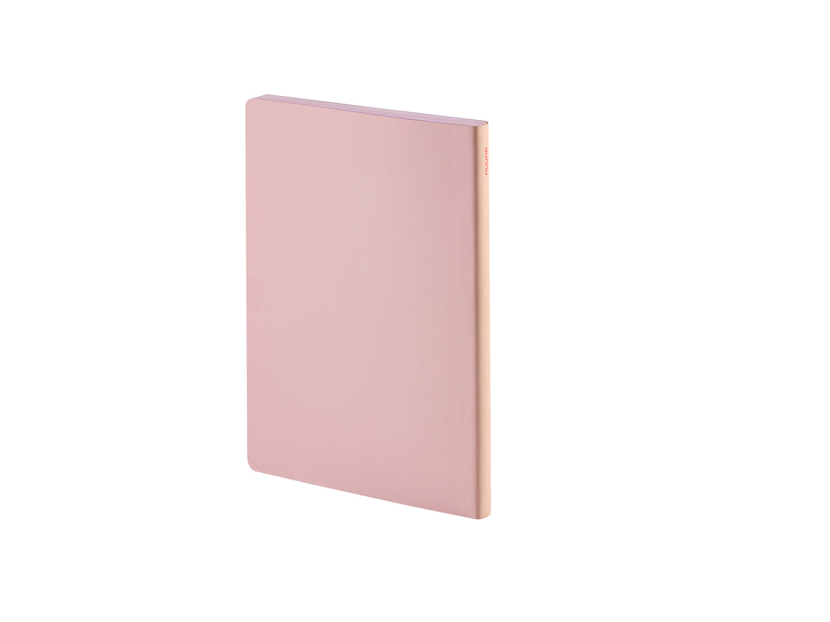 Nuuna Notizbuch – 165 × 220 mm – 120 g/m² – gebunden, nummeriert, Einband aus recyceltem Leder, Trance Pink