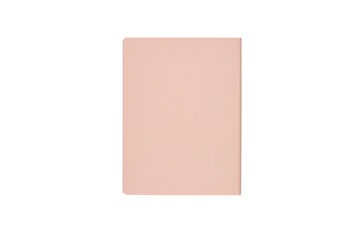 Nuuna Notizbuch – 165 × 220 mm – 120 g/m² – gebunden, nummeriert, Einband aus recyceltem Leder, Trance Pink