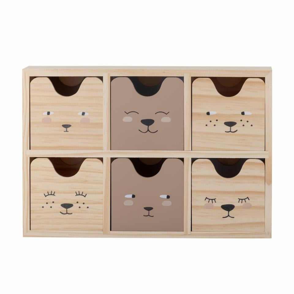 Bloomingville Schubladenturm 6 Schubladen – Holz – Natur – 80 × 180 × 270 mm
