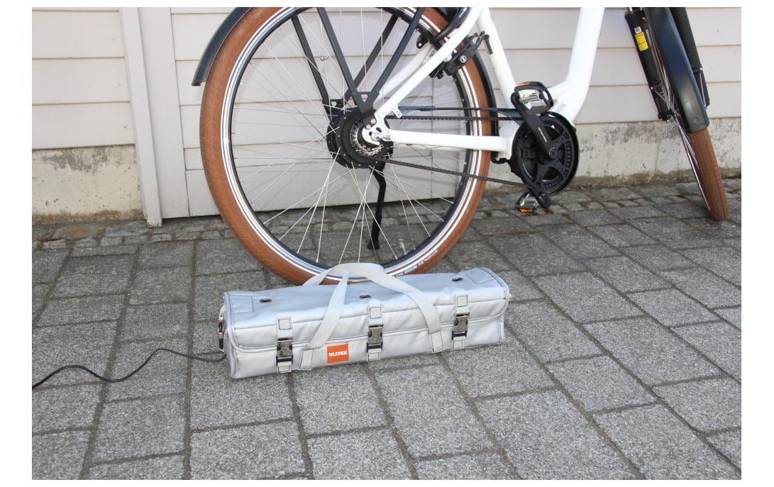 Mwave Vlitex – XL Akku-Tasche – Brandschutztasche – für E-Bike-Akkus – 11 cm tief – Grau – Glasfasergewebe