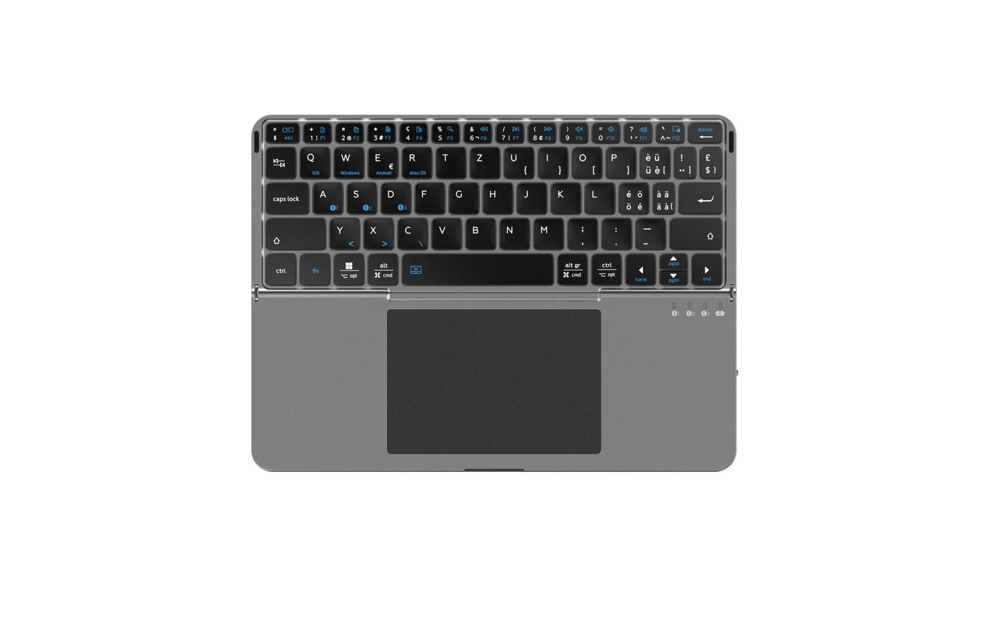 4smarts Faltbare Tastatur – Bluetooth – QWERTZ (CH) – Silber