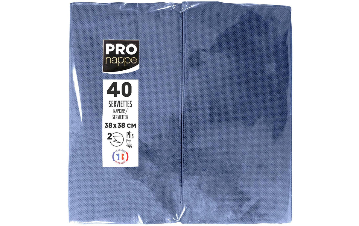 PRONAPPE Servietten marineblau – 38 × 38 cm, 2-lagig – 40 Stück