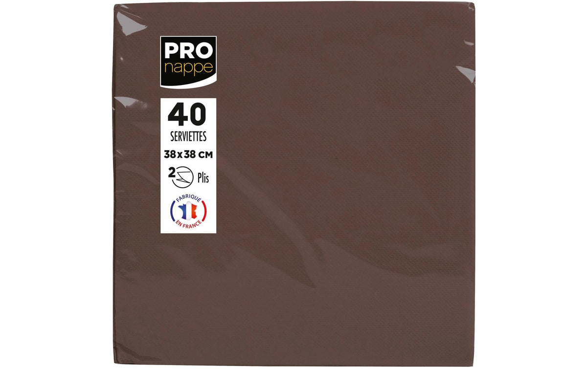 PRONAPPE Servietten braun – 38 × 38 cm, 2-lagig – 40 Stück