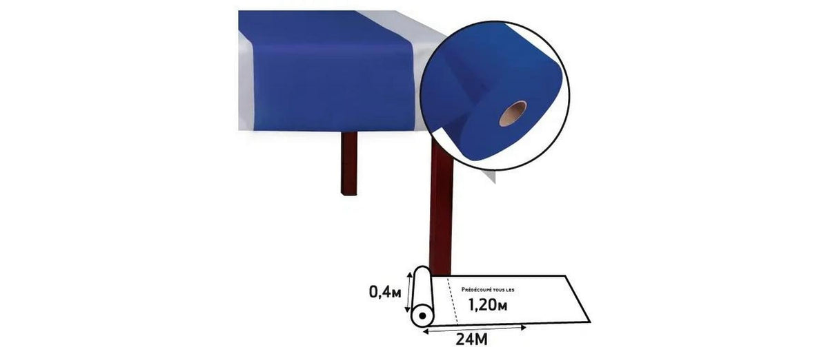Pro nappe Tischläufer auf Rolle – 40 cm×24 m, PP (Polypropylen), Marineblau