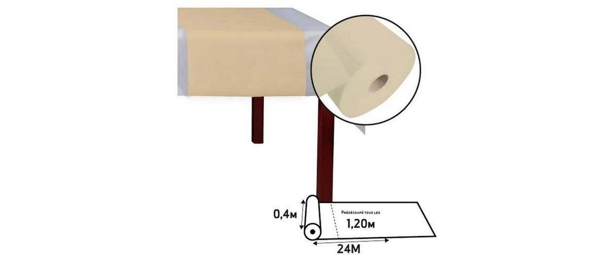 Pro nappe Tischläufer auf Rolle – 40 cm×24 m, Papier, Hellbraun
