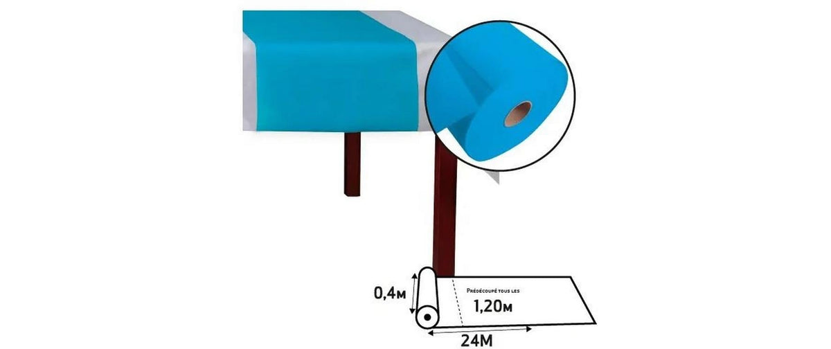 Pro nappe Tischläufer auf Rolle – 40 cm×24 m, Kunststoff, Türkis