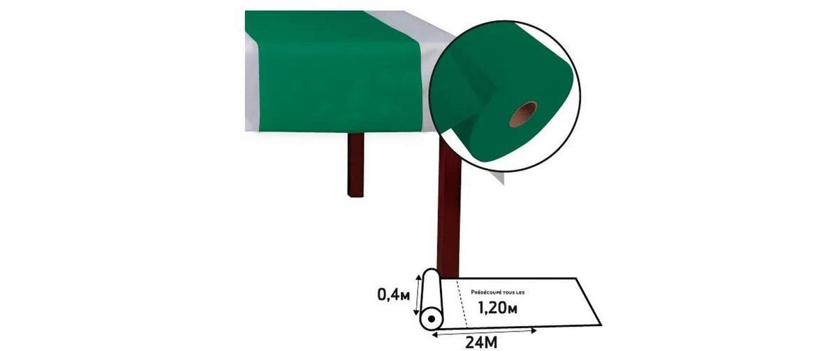 Pro nappe Tischläufer auf Rolle – 40 cm×24 m, Polypropylen, Tannengrün