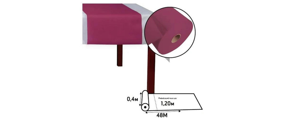 Pro nappe Tischläufer – PP, Bordeaux, 40 × 48 m