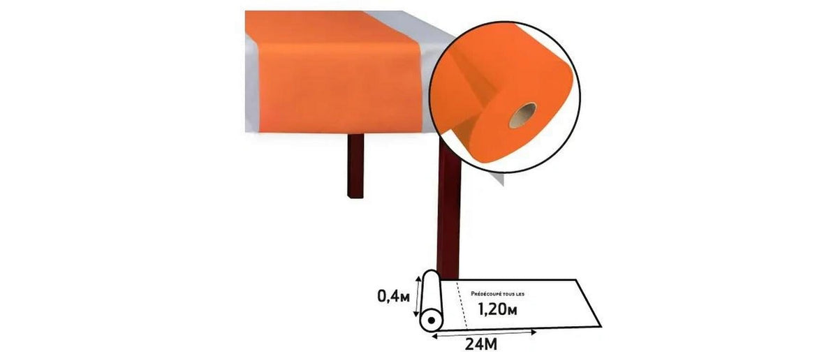 Pro nappe Tischläufer auf Rolle – 40 cm×24 m, Kunststoff, Orange
