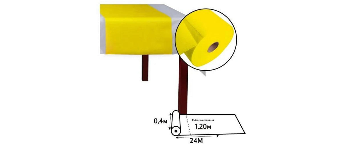 Pro nappe Tischläufer auf Rolle – 40 cm×24 m, Kunststoff, Gelb