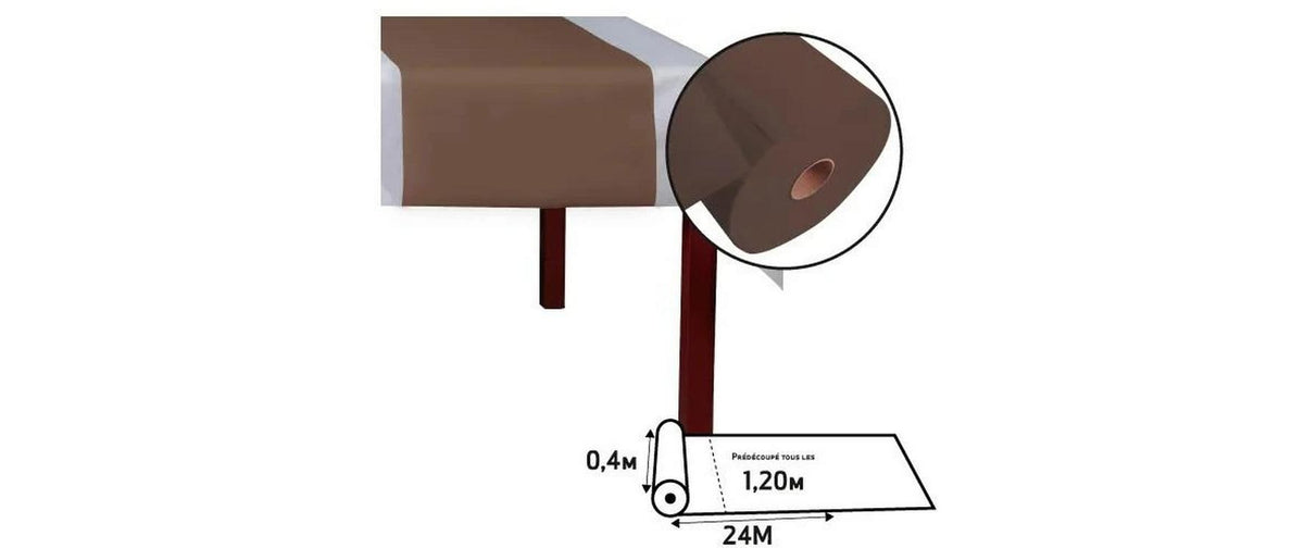 Pro nappe Tischläufer auf Rolle – 40 cm×24 m, Kunststoff, Schokolade