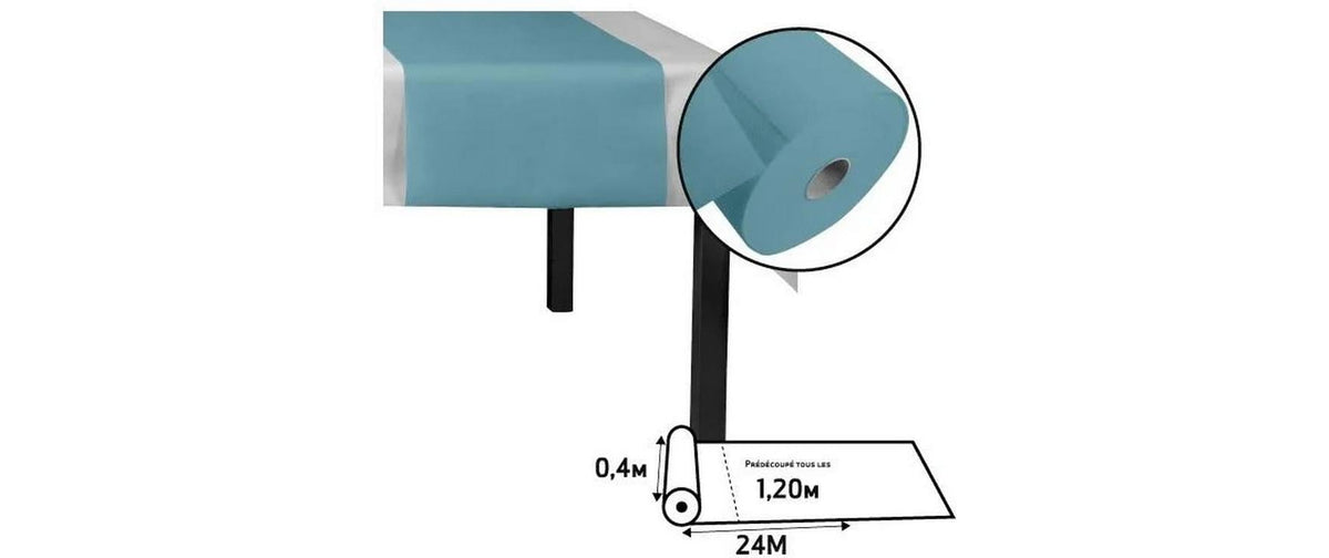 Pro nappe Tischläufer auf Rolle – 40 cm×24 m, Papier (Airlaid), Ozeanblau