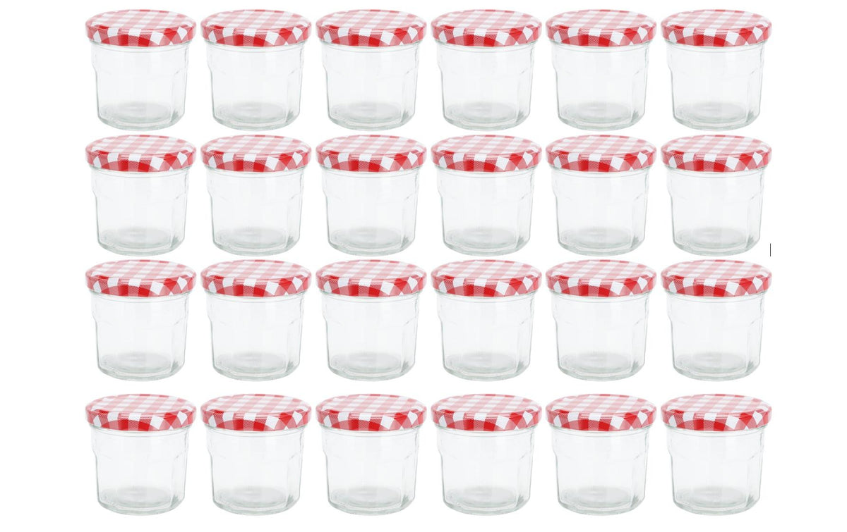 Furber Einmachglas – 24er Set, 160 ml, Ø 7,5 cm, H 6,7 cm, Glas, Transparent, mit Deckel