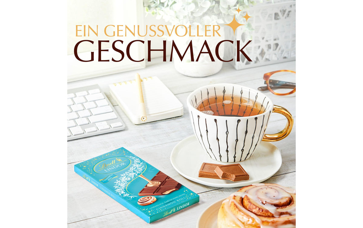 Lindt LINDOR Schokolade – Zimtrolle – 100 g