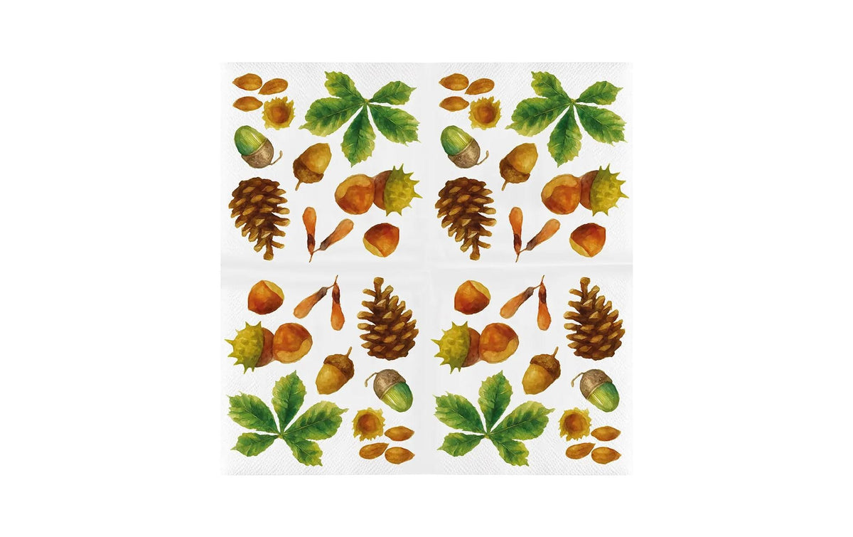Esschert Design Servietten Wald, mehrfarbig – 33 × 33 cm, 3-lagig – 20 Stück