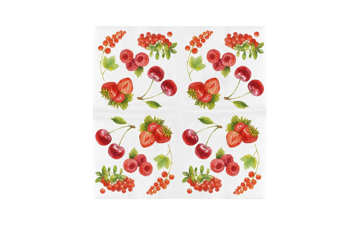 Esschert Design Servietten Erdbeere – 33 × 33 cm, 3-lagig