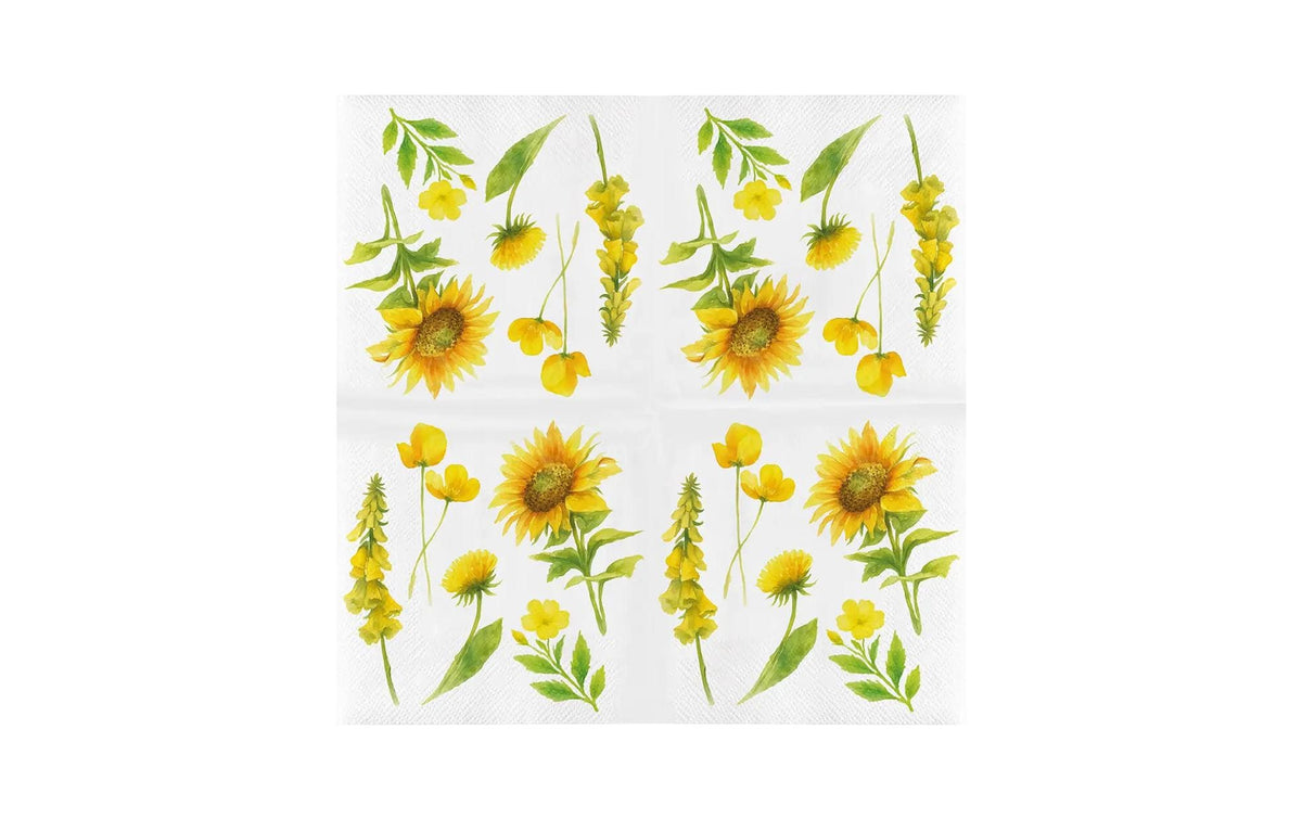 Esschert Design Servietten Wildblumen Mehrfarbig – 33 × 33 cm, 3-lagig – 20 Stück