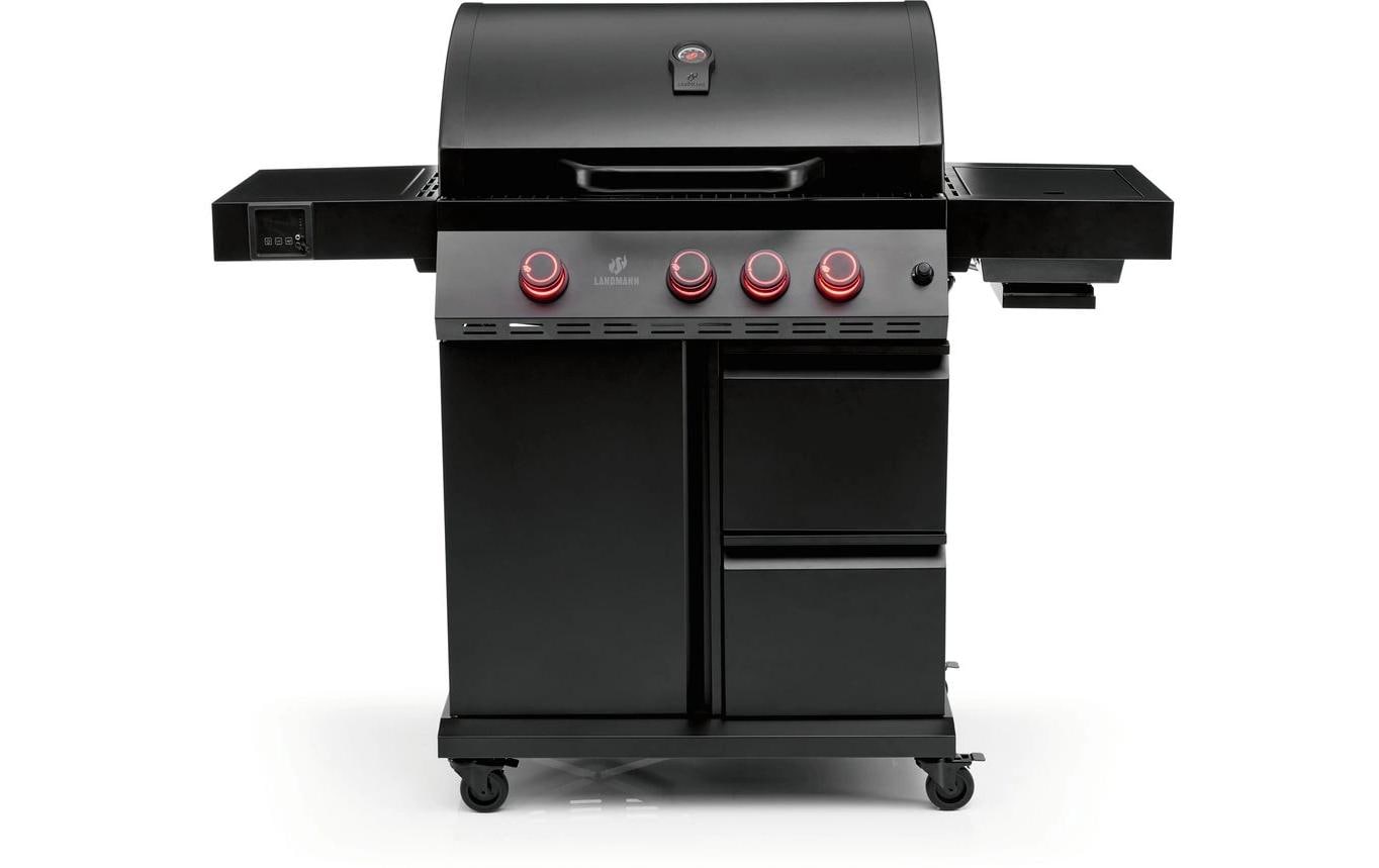 Landmann Gasgrill Cool Black 3.1 – 3 Brenner, 3116 cm² Grillfläche, Infrarot-Heckbrenner – schwarz