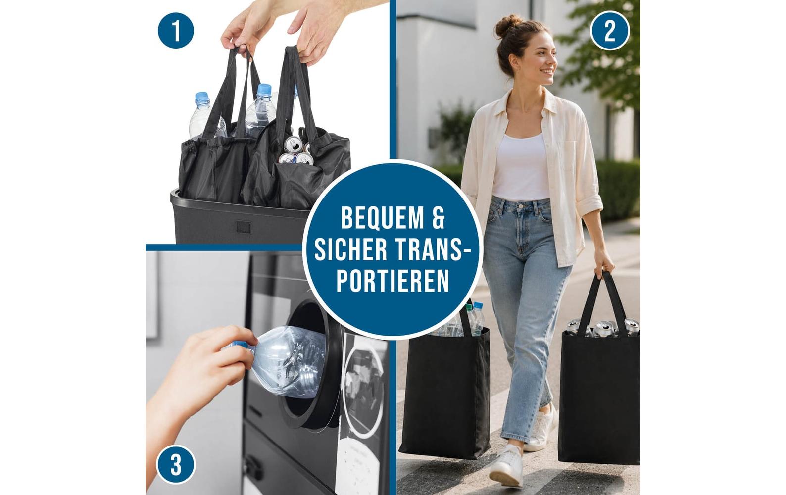 Wellenborg Sammelsack (PET) für PET-Getränkeflaschen – 100 l, ABS, schwarz, 2 Stk