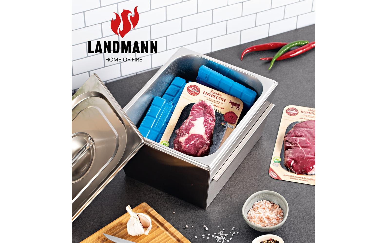 Landmann Gasgrill Cool Black 3.1 – 3 Brenner, 3116 cm² Grillfläche, Infrarot-Heckbrenner – schwarz