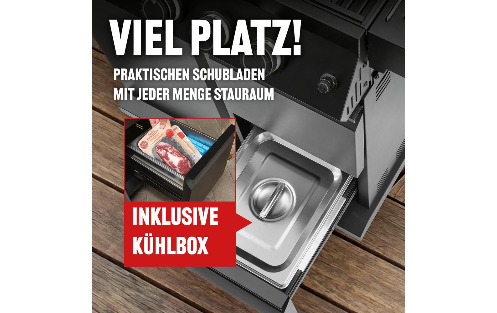 Landmann Gasgrill Cool Black 3.1 – 3 Brenner, 3116 cm² Grillfläche, Infrarot-Heckbrenner – schwarz