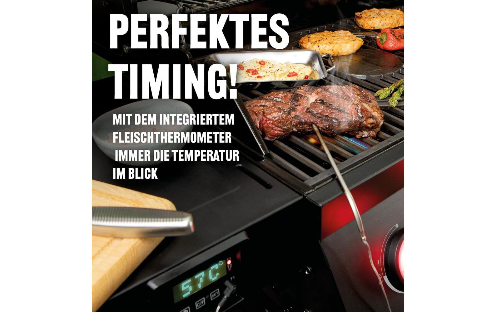 Landmann Gasgrill Cool Black 3.1 – 3 Brenner, 3116 cm² Grillfläche, Infrarot-Heckbrenner – schwarz
