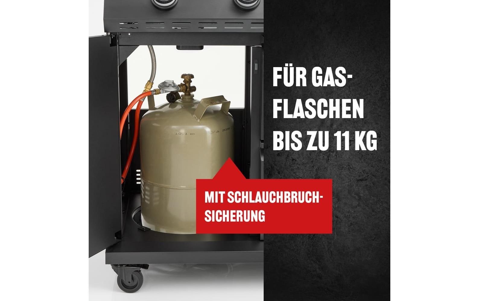Landmann Gasgrill Cool Black 3.1 – 3 Brenner, 3116 cm² Grillfläche, Infrarot-Heckbrenner – schwarz