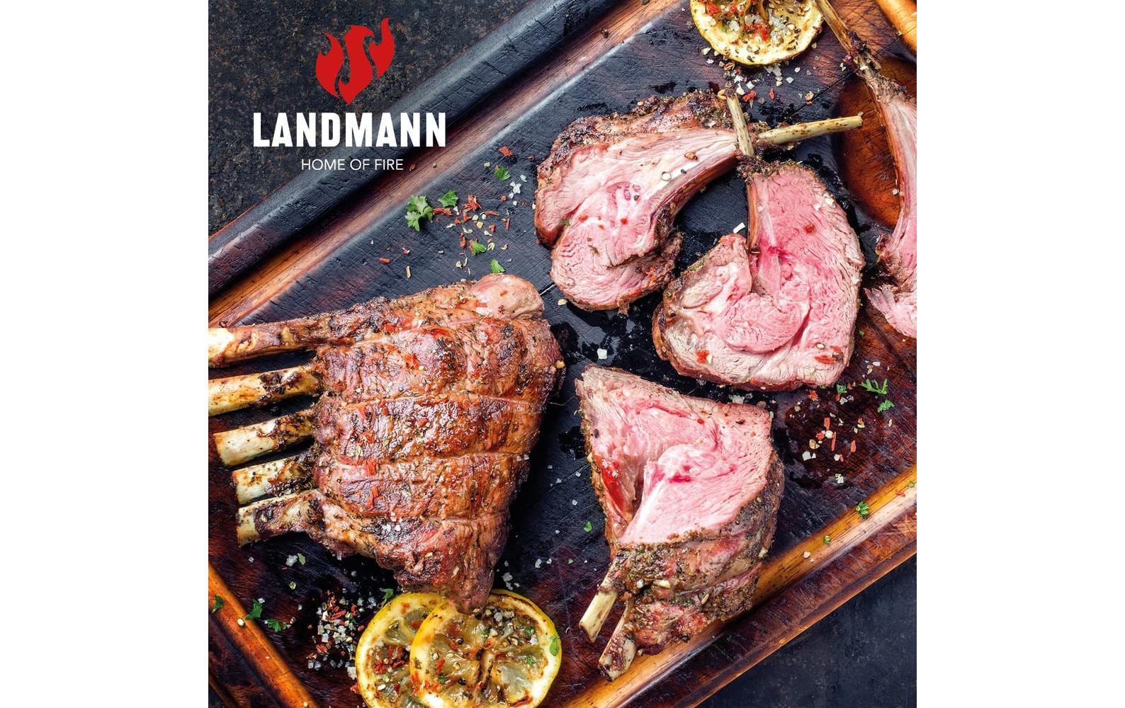 Landmann Gasgrill Black 4.0 – 4 Brenner, 127 cm, Integriertes Thermometer – Schwarz