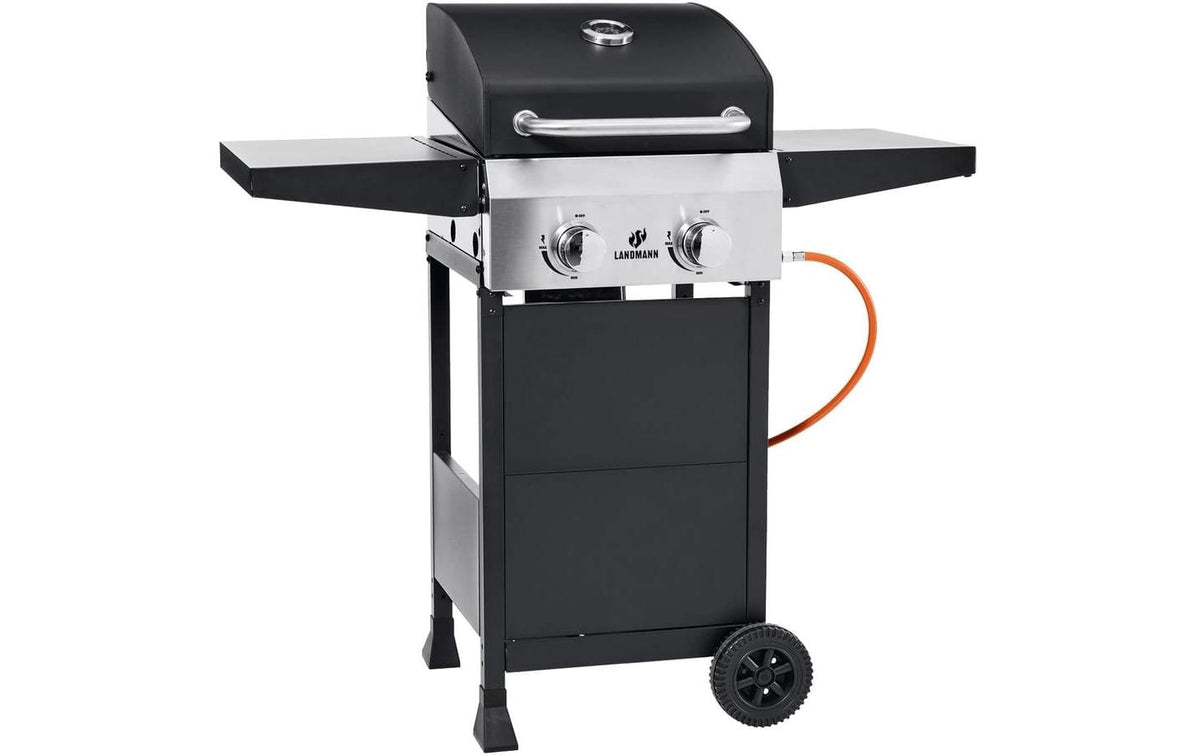 Landmann Gasgrill Black 2.0 – 2 Brenner, 55 cm Breite – Schwarz/Edelstahl