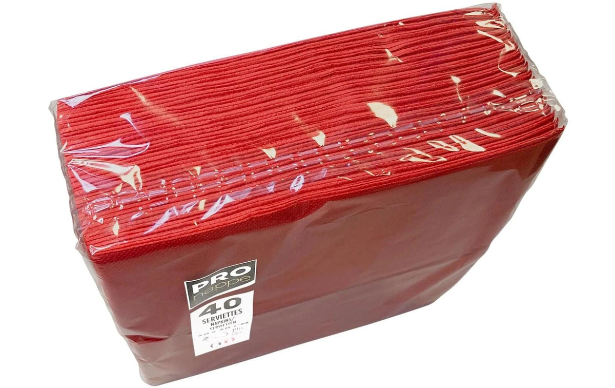 PRONAPPE Servietten rot – 38 × 38 cm, 2-lagig – 40 Stück