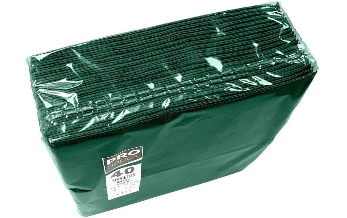 PRONAPPE Servietten Tannengrün – 38 × 38 cm, 2-lagig – 40 Stück