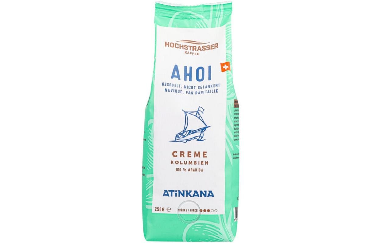 Hochstrasser Atinkana Crema – Kaffeebohnen – Café Crème, 100% Arabica, Schokolade, 250 g