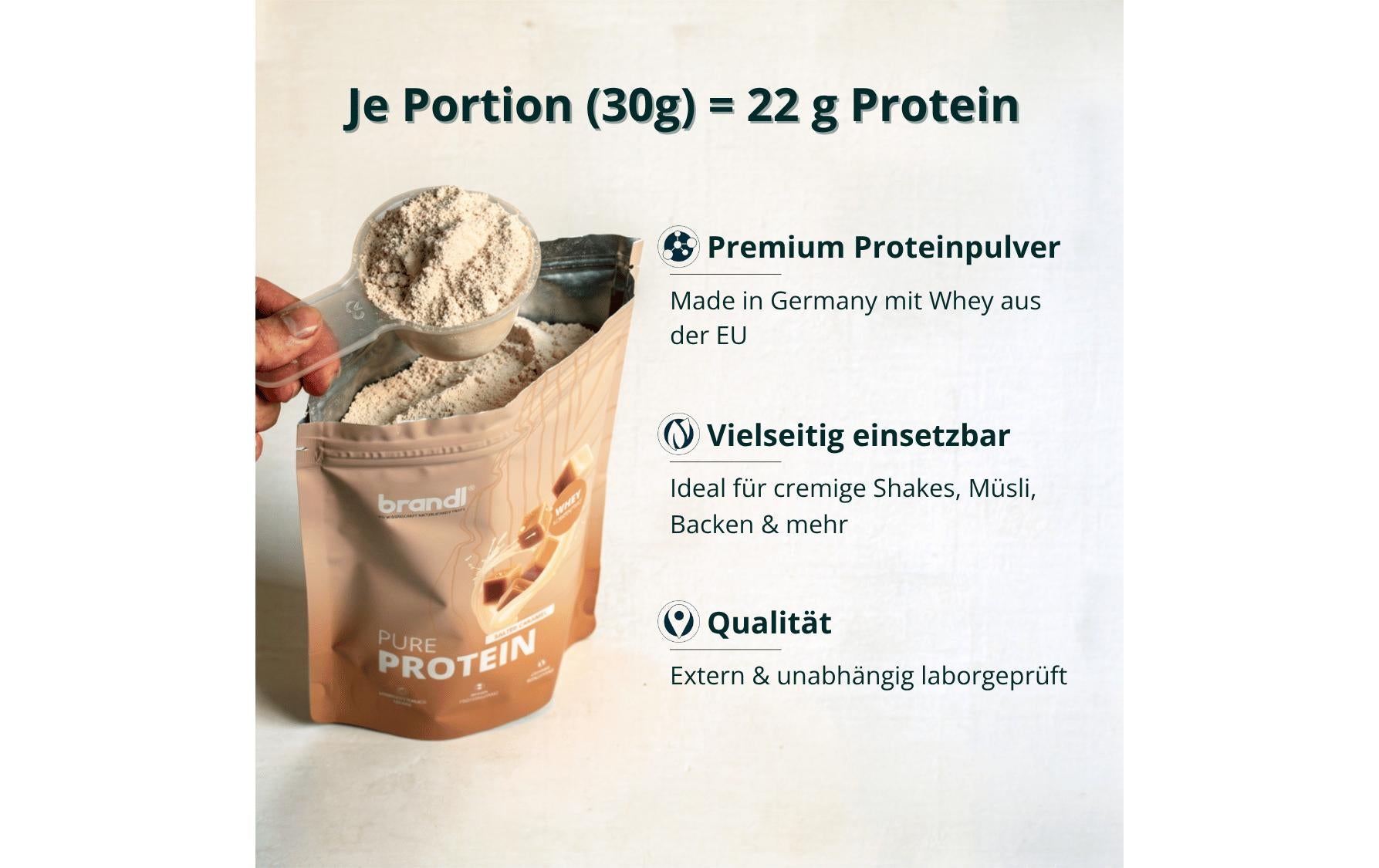 Brandl-Nutrition Whey Protein Pure Protein – Karamell – 1 kg