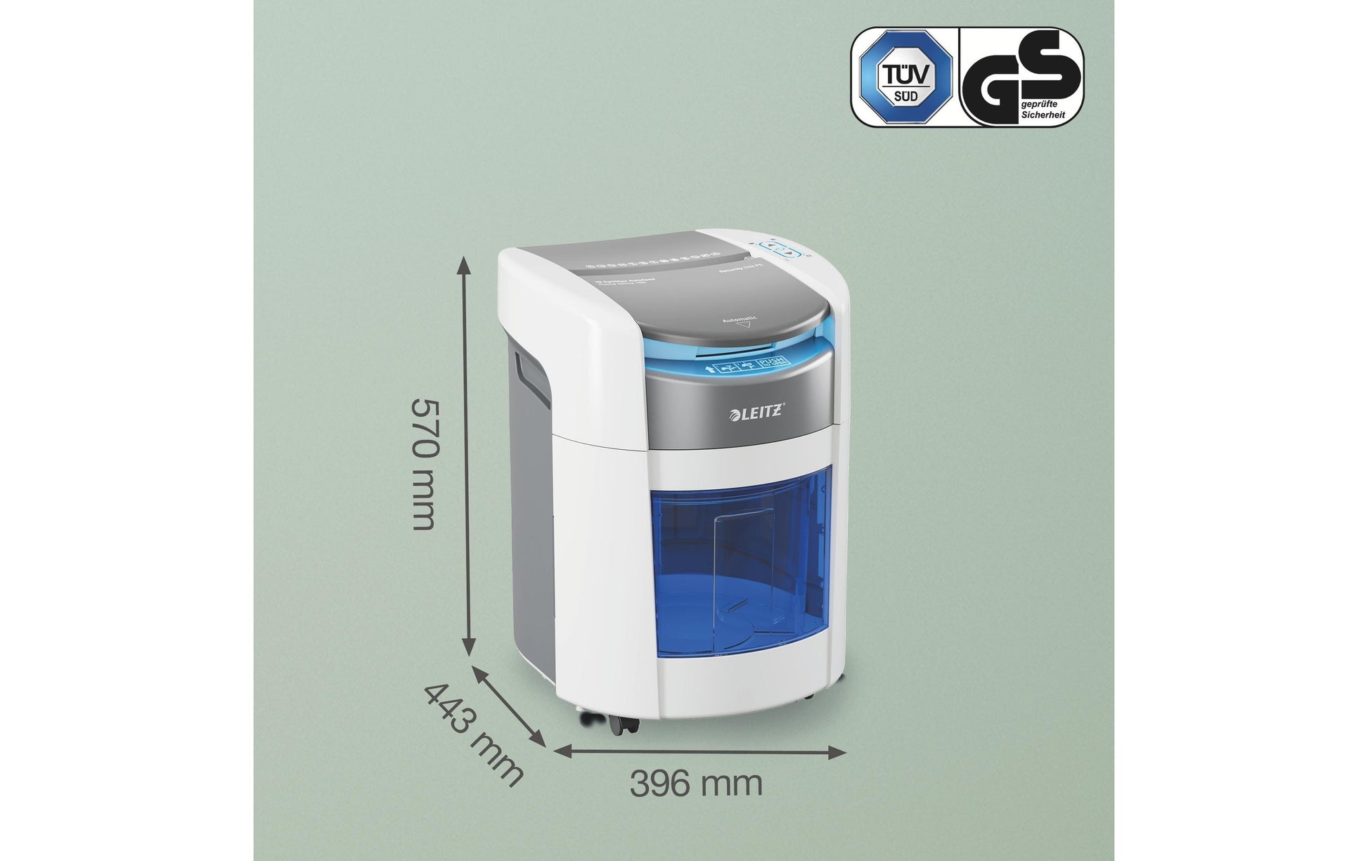 Leitz bürogeräte Leitz IQ OptiMax Autofeed 150X Aktenvernichter – Partikelschnitt, P-4, 4 × 10 mm, AutoFeed 150 Blatt, 15 l